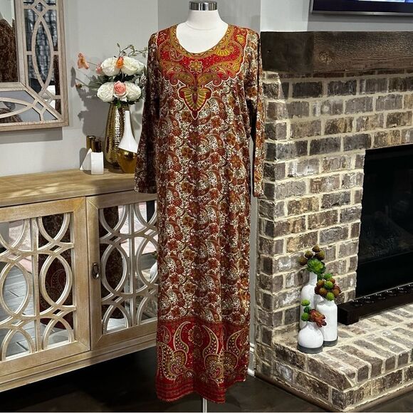 FAYROUZ FASHION Women’s Floral Print Maxi Kaftan Dress in the Size Medium - Picture 4 of 8